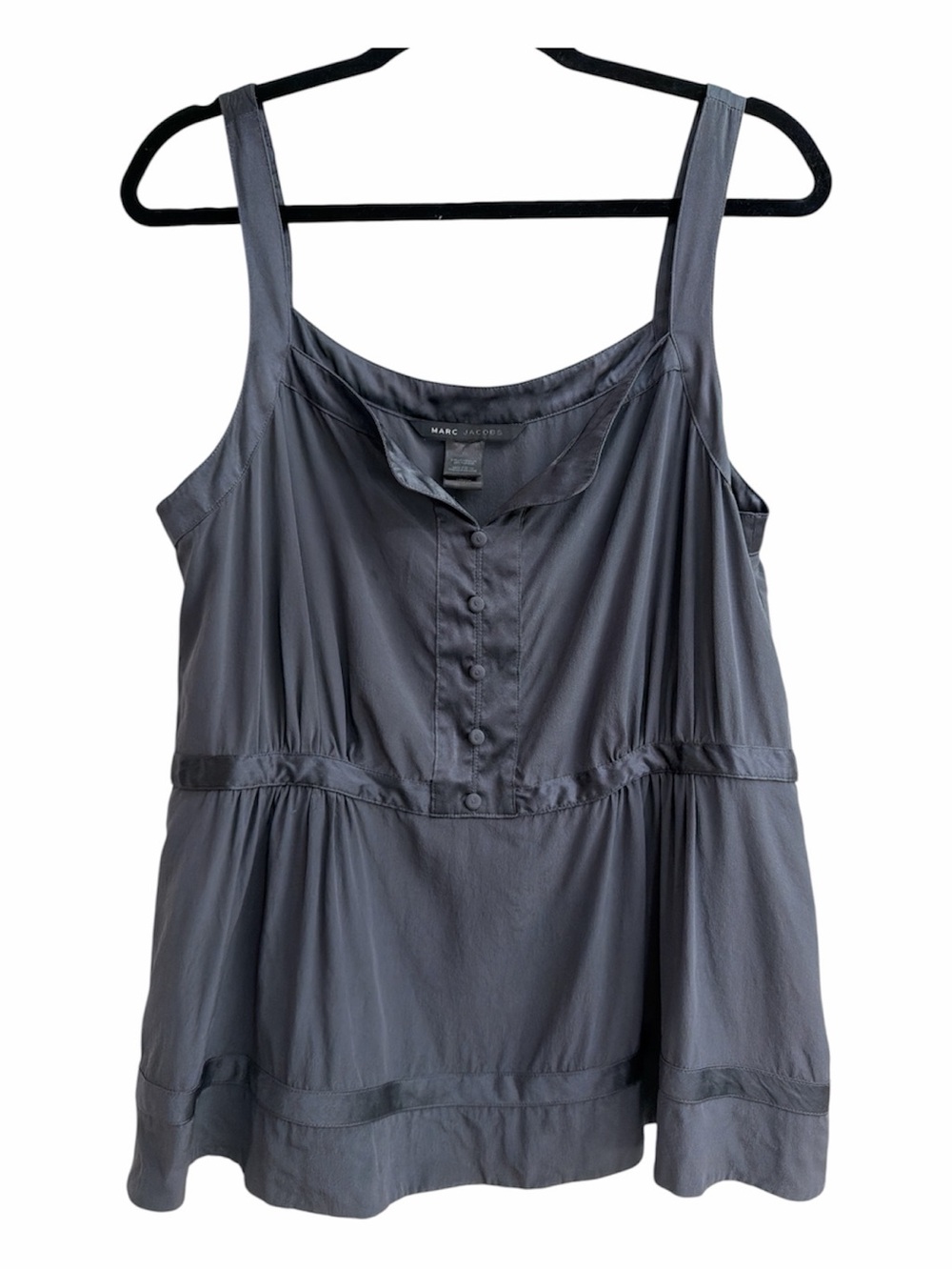 Marc Jacobs Gray Button-Front Sleeveless Tank